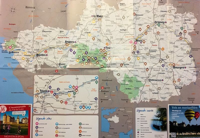 Mapa Castillos del Loira