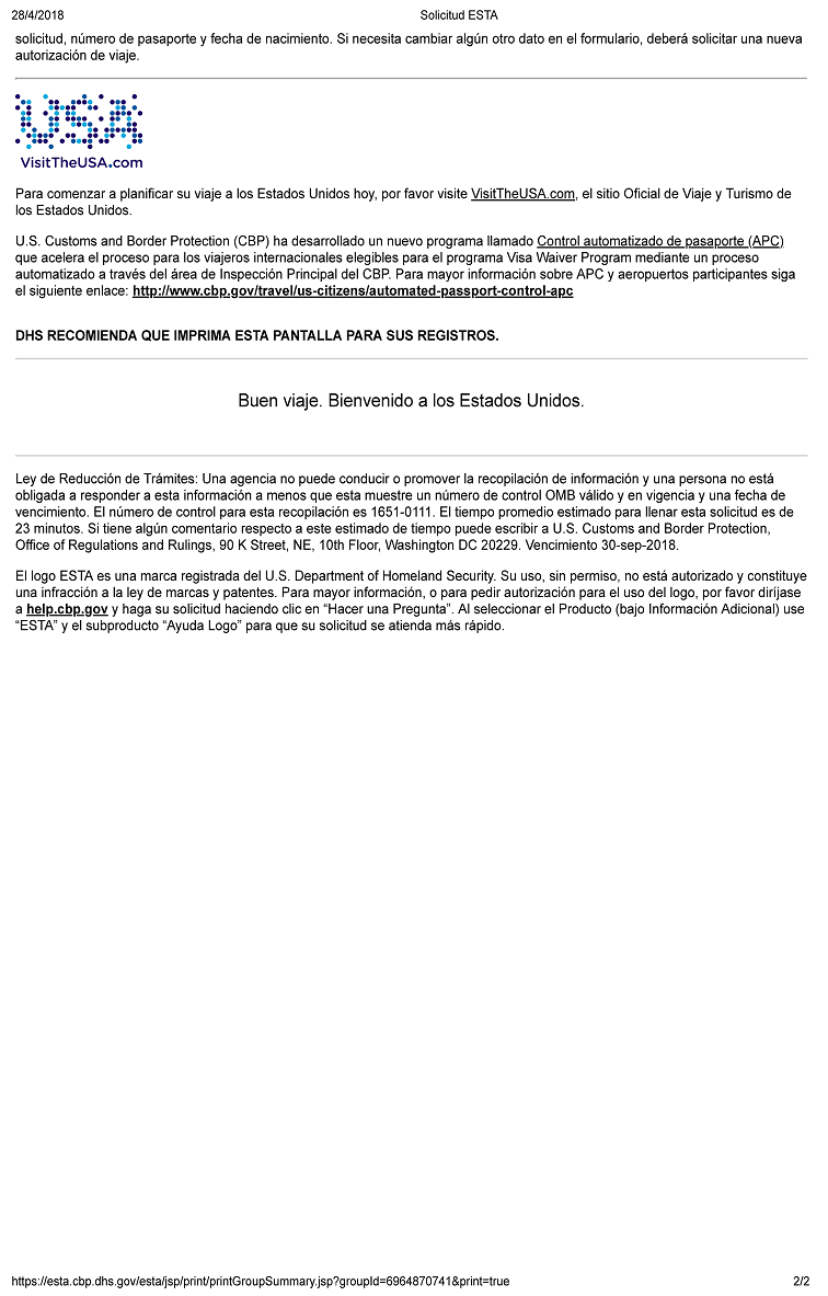 Solicitud ESTA 2018 P&aacute;gina 2
