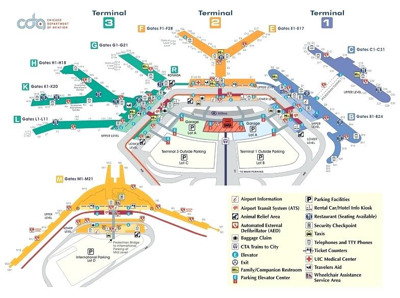 accessibility chicago ohare international airport gate map