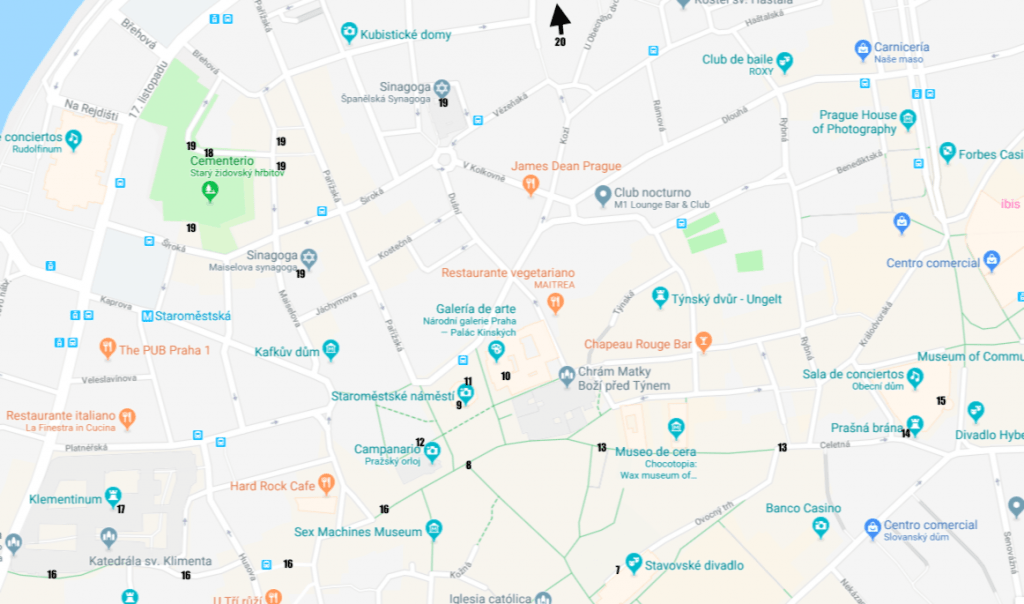 Mapa Praga