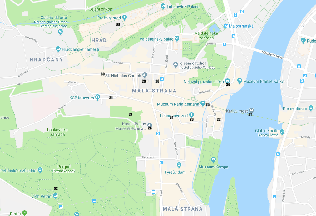 Mapa Praga