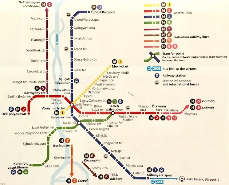 Metro mapa Budapest
