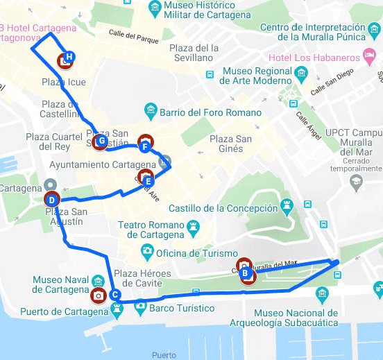 Mapa cartagena barroca