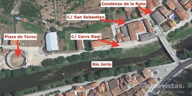 Mapa aparcamiento de la ruta de las Cascadas de las Nogaledas