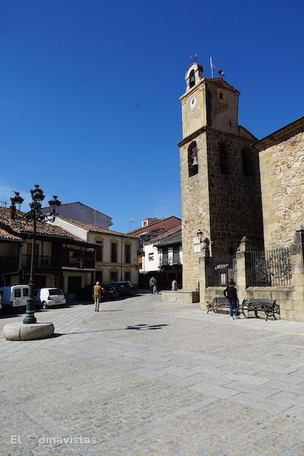 Plaza de la Independencia, en la localidad de Jerte (Extremadura)