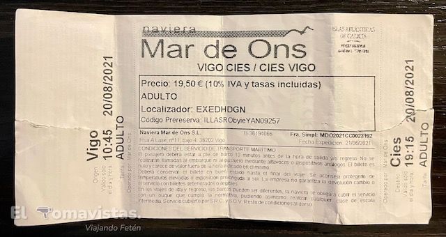 Billete para las Islas Cíes