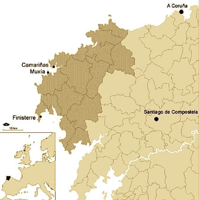 Mapa de la Costa da Morte