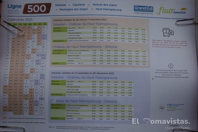 Horarios autobus Castillo de Haut-Koenigsbourg