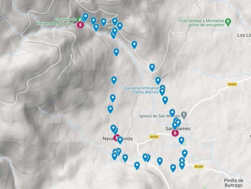 Plano ruta Chorrera San Mamés