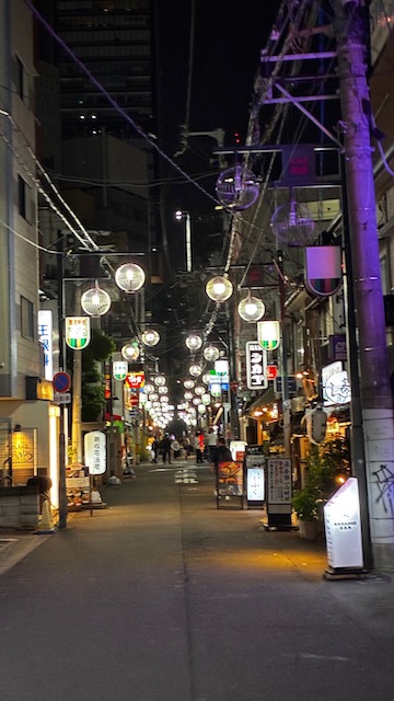 Callejón iluminado de Namba al anochecer, una de las estampas más auténticas de Osaka